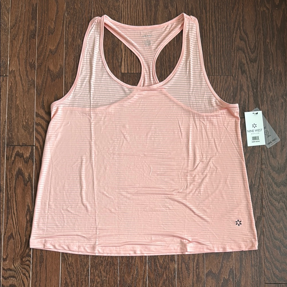 Nine West Pink Striped Tank Top
